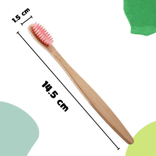 5 Cepillo Dientes Niños Ecológico Bambú Natural Infantil Color