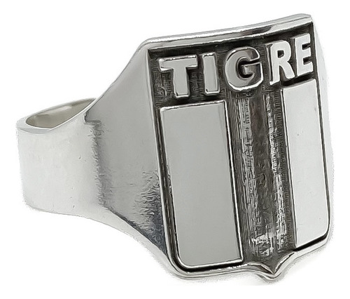Anillo Escudo Equipo Fútbol Argentina Tigre C - Grande Plata 925