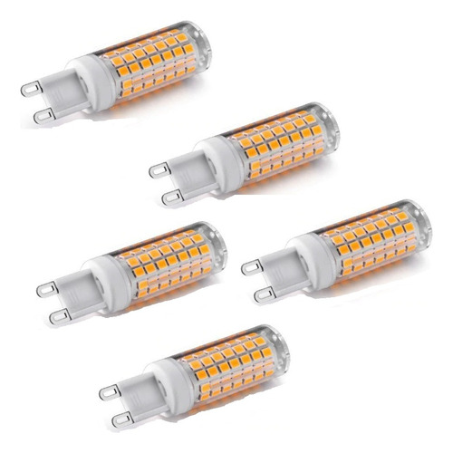 Kit 5 Lâmpadas Led G9 6w Aceita Dimmer