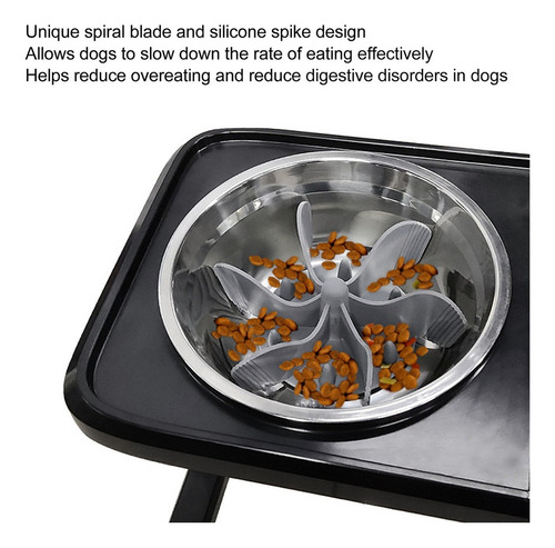 Cuencos Para Perros Slow Feeder Con Inserto De Silicona, Cor