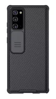 Funda Galaxy Note 20 Con Protector Deslizable Protege Cámara Color Negro Anti Huellas - Anti Shock