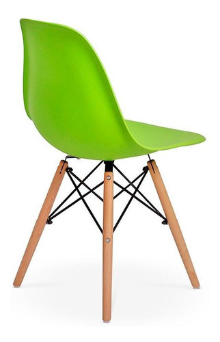 Kit Mesa Jantar Eiffel 90cm Branca + 4 Cadeiras Eames Eiffel Cor Verde