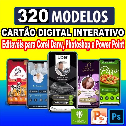 Pacote De Artes Para Cartão De Visita Digital Interativo