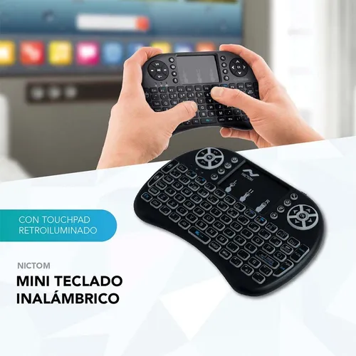 Mini Teclado Inalambrico Retroiluminado Recargable Touchpad Idioma QWERTY