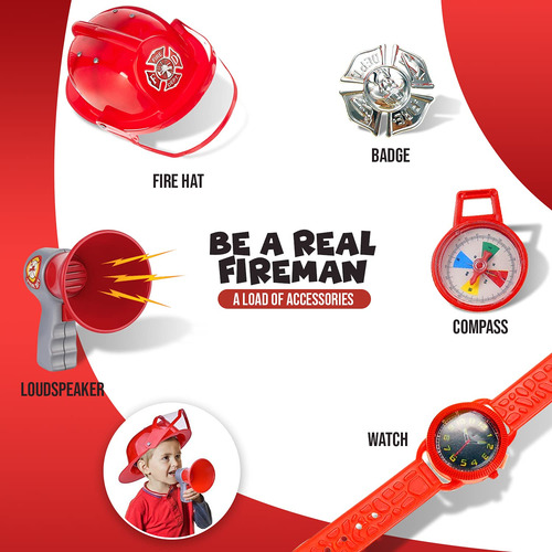 Set De Juego De Rol De Bombero Fireman Gear Para Niños