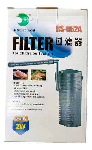 Filtro Interno 300 Lxh Para Pecera Chica Rs 062 Acuario