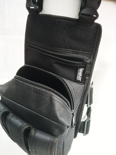Bornal Tático Pochete De Perna Swat + Cinto De Guarnição Na Cor Preto