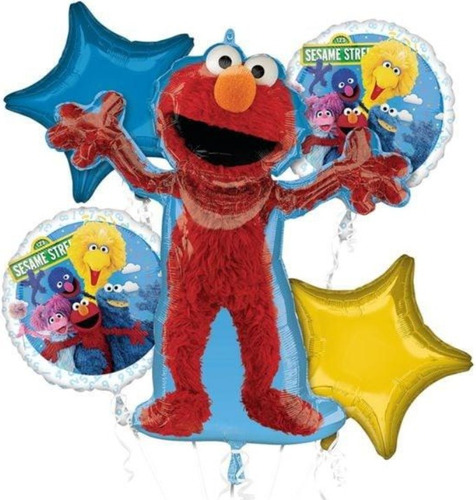 Bouquet 5 Globos Elmo 65cm+4metalizados45cm