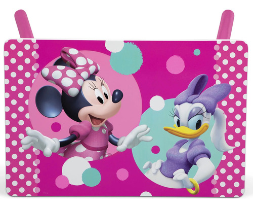 Mesa Y Dos Sillas Con Organizador De Minnie Mouse Deltac Color Rosa Chicle