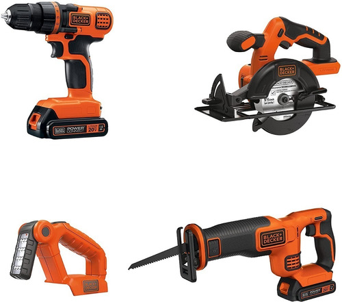 Black+decker Kit Taladro Inalámbrico 20 V 4 Herramientas