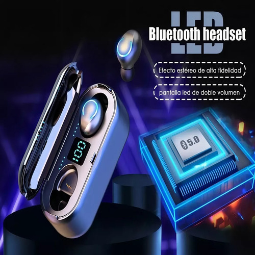 Fones De Ouvido Intra-auriculares Sem Fio Bluetooth Led F9