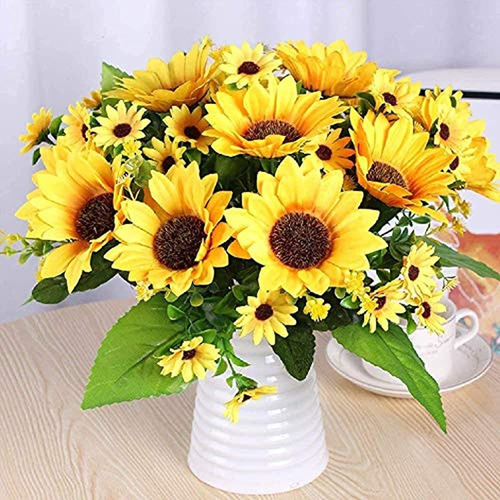 Paquete De 6 Girasoles Artificiales Con Tallos Para Interior