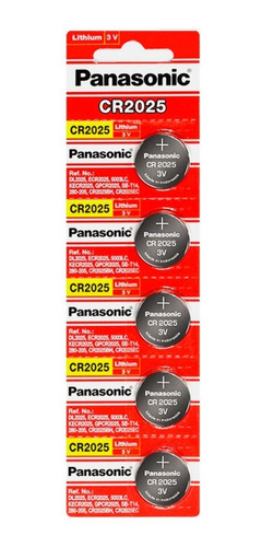 Bateria Pilha Panasonic Cr2025 3v Lithium 5 Unidades