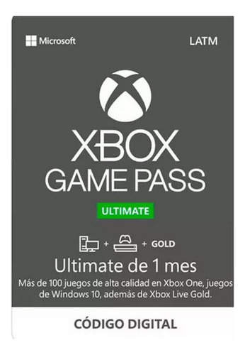 Xbox Game Pass Ultimate 1 Mes Codigo Digital Entrega Rapida