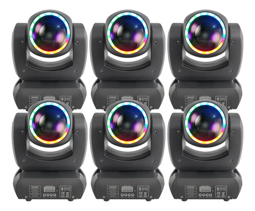 6x Mini Moving Head Beam 100w Led + Cores Prisma + Fita Led