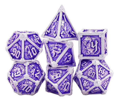 Austor Juego De Dados Dnd De Metal De 7 Troqueles, Dados De