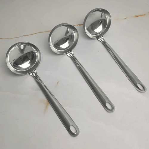 Conjunto 3 Concha De Inox Para Sopa Feijão Ou Molho Utensíli