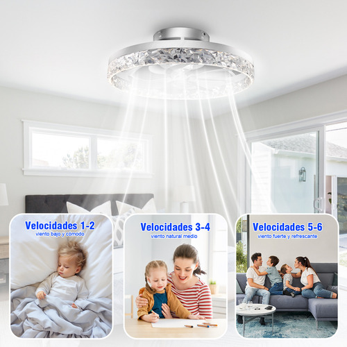 Ventilador Techo 52cm Inteligente Con Luces Y Control Remoto