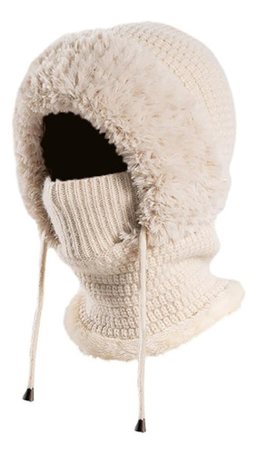 Gorro De Bufanda Para Mujer, Gorro De Invierno De Punto Beige M