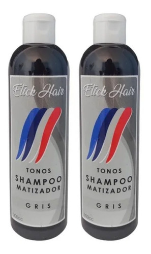 Shampoo Matizador Gris Etick Hair X 300ml Profesional 2 Unid