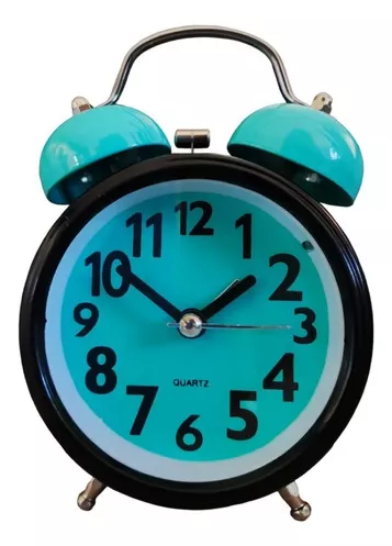 Reloj despertador de doble campana con luz nocturna, reloj