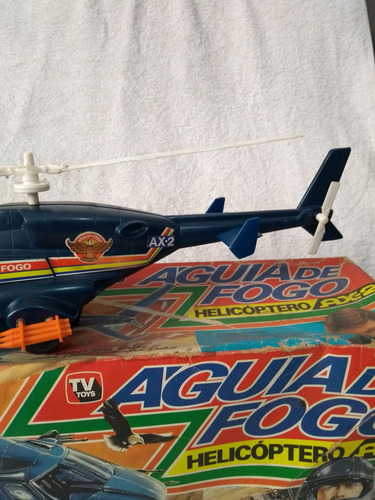 Helicóptero Águia De Fogo Glasslite Com Caixa - Usado Azul