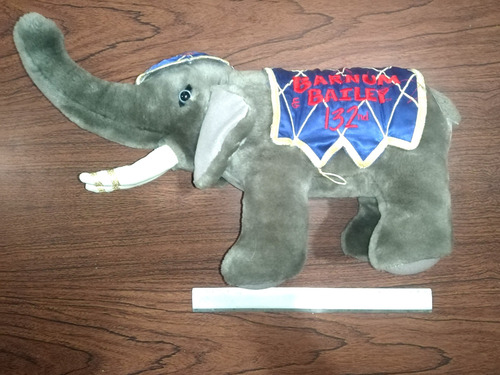 Elefante Peluche Ringlin Bros De Circo Antiguo Juguete 80s.