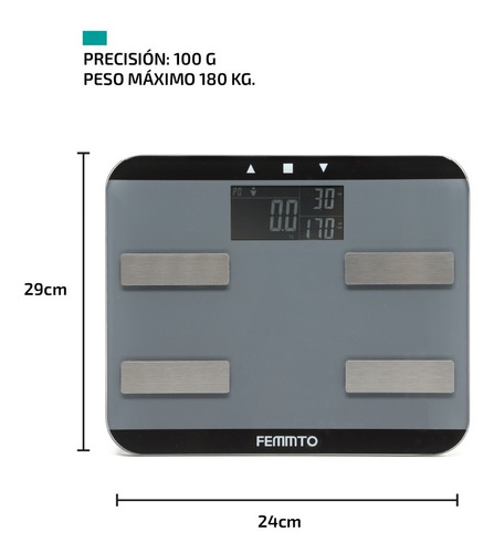 Imagen 7 de 9 de Balanza De Baño Inteligente Personal 180kg Electronica