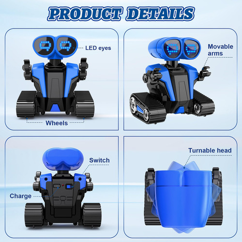 Robots Control Remoto Robokids Emo Recargable Azul