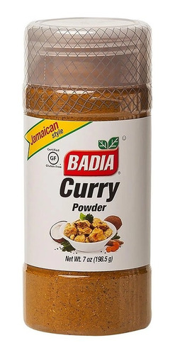 Imagen 1 de 6 de Curry En Polvo X 198 Gr Badia - Especias Premium Sin Tacc