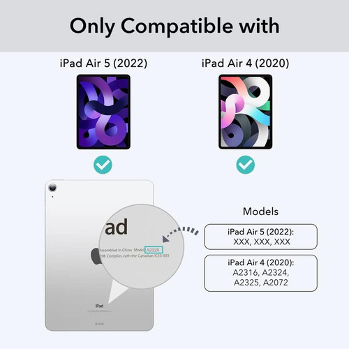 Funda Smart Case Para iPad Air 4 A2316 A2072 Con Portalapiz
