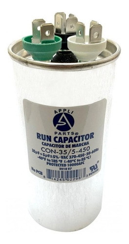 Condensador/ Capacitor De Marcha 35+5 Mfd 370-450vac Redondo