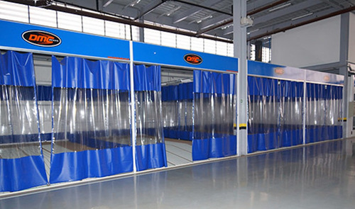 Cortina Cabine Pintura Plástica Lonas Box Transparente Ilhos