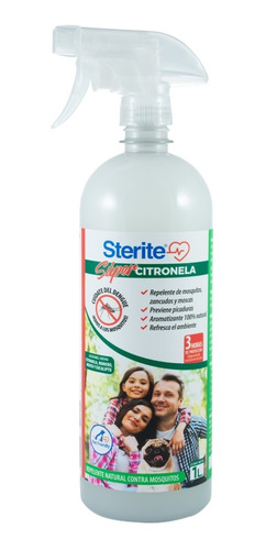 Sterite Repelente Natural De Mosquitos Super Citronela 1 Lt