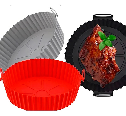 Forma Silicone Assadeira Reutilizável Airfryer Antiaderente
