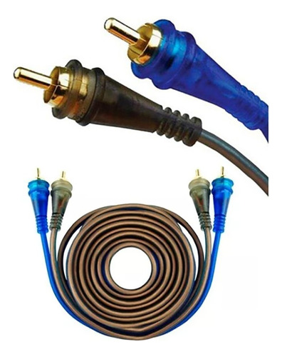 Cable Rca Audiopipe 4,5 Metros Azul Y Plateado Car Audio