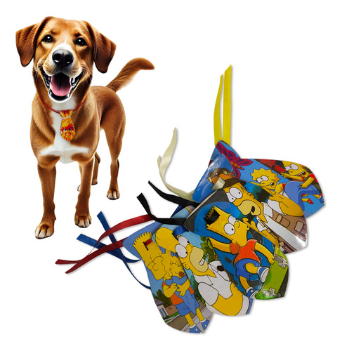 Kit50 Gravatas Tam G Pet Eva Simpsons Personagens Cão E Gato