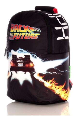 Mochila Back To The Future Original Backpack Nueva Color Negro Diseño de la tela Nylon (Hot Transfer)