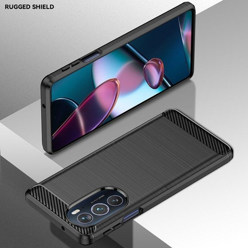 Funda Para Moto Edge 30 Tpu Fibra Carbono Rugged