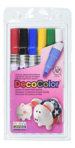 Juego De Rotuladores Decocolor De Punta Fina Uchida 200-6a,