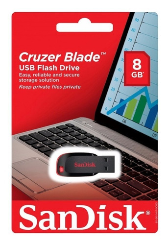 Memoria Usb 2.0 Flash Drive 8gb Sandisk Cruzer Blade