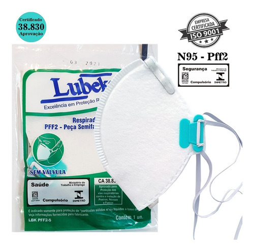 Imagem 2 de 9 de Kit 100 Máscaras N95 Proteção Respiratória Pff2