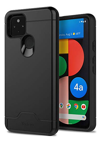 Funda Cartera Para Google Pixel 4a 5g Negro Dual Layer