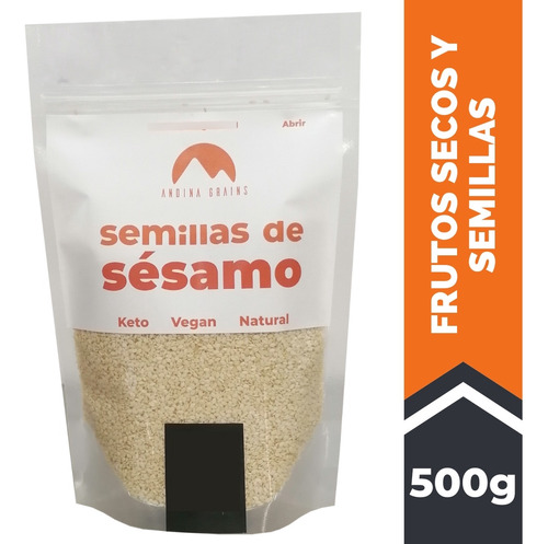 Semillas De Sesamo Blanco 500 G Andina Grains