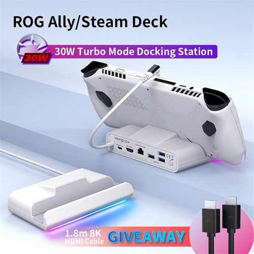 Aucp Estación De Acoplamiento Para Rog Ally Hub Rgb Steam