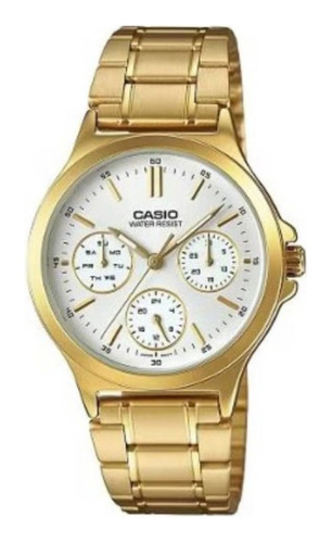 Reloj Casio Ltp-v300g Mujer Multiaguja Dorado Original