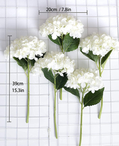 Party Joy 5 Tallo Hortensia Artificial Seda 15.4  Para Mesa