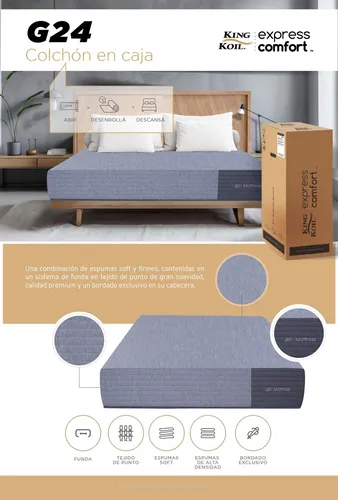 Colchon King Koil 160x200 Queen Espuma Express Comfort G24