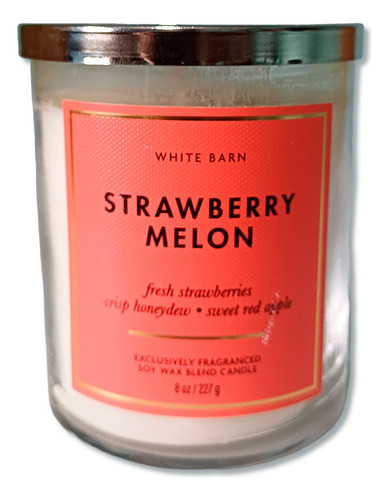Bath & Body Works Vela Aromática Variedad De Fragancias 227g Blanco Lisa Fresas Y Manzana Roja