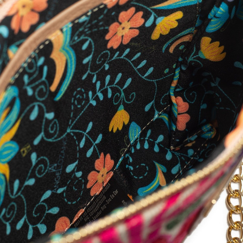 Bolso De Piel Tipo Crossbody Con Telar Artesanal Bolsa Dama Color Maquillaje Diseño de la tela Arena Telar
